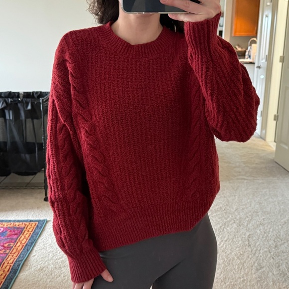 Abercrombie Cozy Red Sweater - Picture 6 of 8